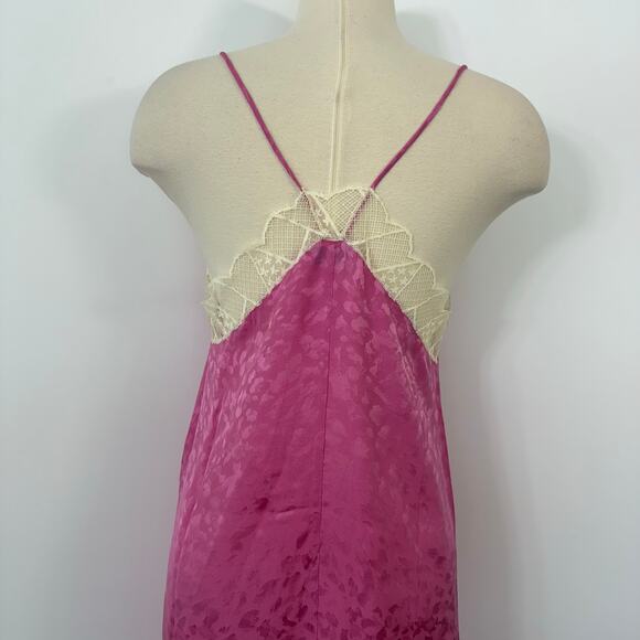 Zadig and Voltaire Risty Silk Slip Midi Dress in Pink with Lace Trim S - Picture 7 of 11